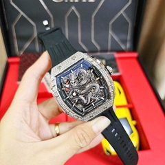 Đồng Hồ Nam Bonest Gatti Automatic Ghost Dragon Star Silver BG5605-A1 Full Diamond