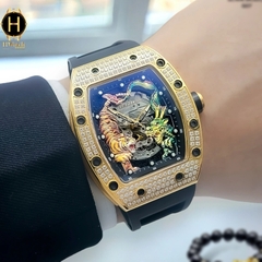 Đồng Hồ Nam Berlink Automatic BK5015-G07 Dây Casu Vỏ Vàng Hồng Đính Đá Limited Edition
