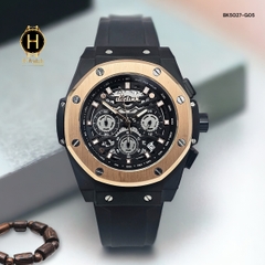 Đồng Hồ Nam Berlink Quartz BK5027-G05 Dây Casu Vỏ Gold Mặt Đen Sapphire