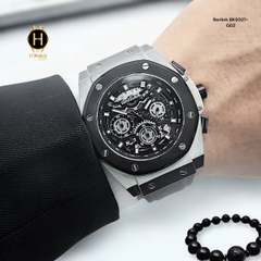 Đồng Hồ Nam Berlink Quartz BK5027-G02 Dây Casu Vỏ Xám Mặt Đen Sapphire