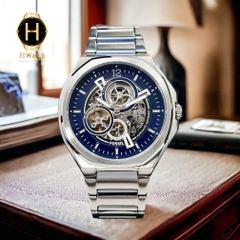 Đồng Hồ Nam Fossil Automatic BQ2620 Dây Sắt Vỏ Trắng Mặt Xanh