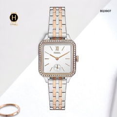 Đồng Hồ Nữ Fossil Quartz BQ3907 Dây Thép Demi Vàng Hồng  Mặt Trắng Viền Đính Đá
