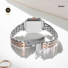 Đồng Hồ Nữ Fossil Quartz BQ3907 Dây Thép Demi Vàng Hồng  Mặt Trắng Viền Đính Đá