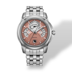 Đồng Hồ Nam Citizen Quartz Eco-Drive Calendrier Moon Phase Pink BU0080-52X