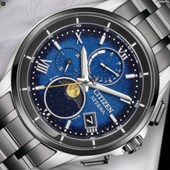 Đồng Hồ Nam Citizen Quartz Eco-drive Atessa Limited Pair YOZORA Titanium Radio Controlled Perpetual Calendar Moon Phase BY1007-60L