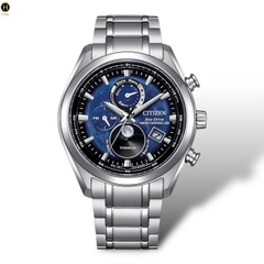 Đồng Hồ Nam Citizen Quartz Eco-drive Super Titanium Tsuki-Yomi Radio Controlled Perpetual Calendar Moon Phase Blue BY1010-81L