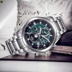 Đồng Hồ Nam Citizen Quartz Eco-drive Super Titanium Tsuki-Yomi Radio Controlled Perpetual Calendar Moon Phase Green BY1010-81X