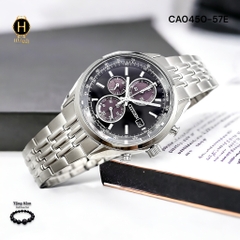 Đồng Hồ Nam Citizen Quartz Eco-Drive Chronograph CA0450-57E Dây Thép Vỏ Trắng Mặt Đen Sapphire