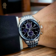 Đồng Hồ Nam Citizen Quartz Eco-Drive Chronograph CA0450-57E Dây Thép Vỏ Trắng Mặt Đen Sapphire