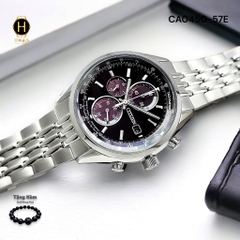 Đồng Hồ Nam Citizen Quartz Eco-Drive Chronograph CA0450-57E Dây Thép Vỏ Trắng Mặt Đen Sapphire