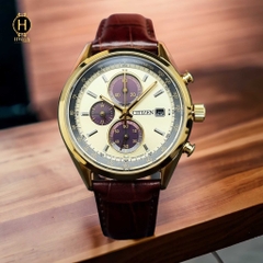 Đồng Hồ Nam Citizen Quartz AN3604-58A Dây Sắt Vỏ Trắng Mặt Vàng