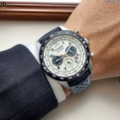 Đồng Hồ Nam Citizen Quartz Eco-Drive CA4559-13A Dây Da Vỏ Trắng Mặt Trắng