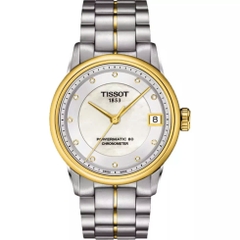 Đồng Hồ Nữ Tissot Automatic Luxury Cosc Powermatic 80 T086.208.22.116.00  ( T0862082211600 ) Dây Thép Demi Vàng Mặt Trắng Sapphire