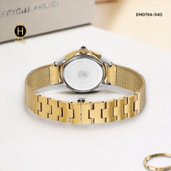 Đồng Hồ Nữ Citizen Quartz Eco-Drive EM0794-54D Dây Thép Vàng Mặt Trắng Xà Cừ
