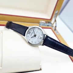 Đồng Hồ Nữ Citizen Quartz Eco-Drive EM1011-07D Dây Da Xanh Mặt Trắng