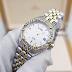 Đồng Hồ Nữ Citizen Quartz EU6064-54D Dây Thép Vỏ Trắng Mặt Khảm Trai 