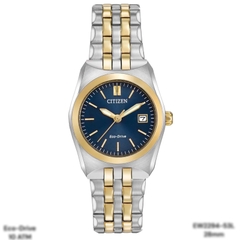 Đồng Hồ Nữ Citizen Quartz Eco-drive Dây Thép Demi Vàng Mặt Xanh Dương EW2294-53L
