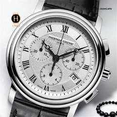Đồng Hồ Nam Frederique Constant Quartz Chronograph Persuasion FC-292MC4P6 ( FC292MC4P6 ) Dây Da Đen Mặt Trắng