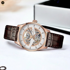 Đồng Hồ Nam Hamilton Automatic Jazzmaster Skeleton Spiky-H H42505510 Dây Da Mặt Trắng Sapphire