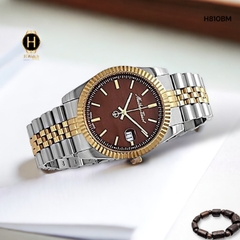 Đồng Hồ Nam Mathey Tissot Automatic H810BM Rolly III Dây Thép Demi Vàng Hồng Mặt Nâu