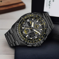 Đồng Hồ Nam Citizen Quartz Eco-Drive Promaster Skyhawk A-T Chronograph Black JY8127-59E