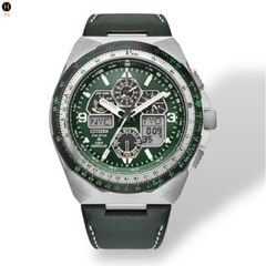 Đồng Hồ Nam Citizen Quartz Eco-Drive Promaster Skyhawk A-T Chronograph Green JY8147-01X