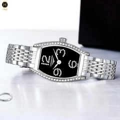 Đồng Hồ Nữ Longines Quartz Evidenza Diamond Arabic Bracelet L2.175.0.57.6 (L21750576) Dây Thép Mặt Đen Sapphire.