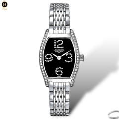 Đồng Hồ Nữ Longines Quartz Evidenza Diamond Arabic Bracelet L2.175.0.57.6 (L21750576) Dây Thép Mặt Đen Sapphire.