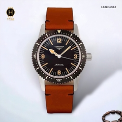 Đồng Hồ Nam Longines Automatic Diver L2.822.4.56.2 Heritage Dây Da Nâu Mặt Đen.