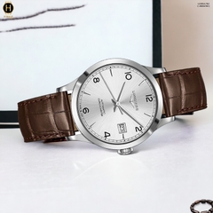 Đồng Hồ Nam Longines Automatic Record Collection Chronometer L2.820.4.76.2 (L28204762) Dây Da Mặt Trắng Sapphire.