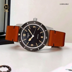 Đồng Hồ Nam Longines Automatic Diver L2.822.4.56.2 Heritage Dây Da Nâu Mặt Đen.