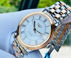 Đồng Hồ Nam Longines Automatic Flagship L4.974.3.91.7 ( L49743917 ) Dây Thép Trắng Mặt Trắng Sapphire