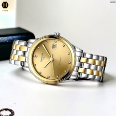 Đồng Hồ Nam Longines Automatic Flagship L4.774.3.37.7 (L47743377) Dây Thép Demi Vàng Mặt Vàng Sapphire.