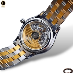 Đồng Hồ Nam Longines Automatic Flagship L4.774.3.37.7 (L47743377) Dây Thép Demi Vàng Mặt Vàng Sapphire.