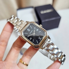 Đồng Hồ Nữ Casio Quartz LTP-E168D-1BDF Thép Trắng Mặt Đen
