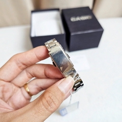 Đồng Hồ Nữ Casio Quartz LTP-E168D-1BDF Thép Trắng Mặt Đen