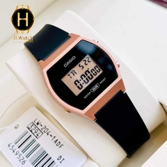 Đồng Hồ Nữ Casio LW-204-1A Dây Nhựa Màu Đen Vỏ Nhựa Vàng Hồng 