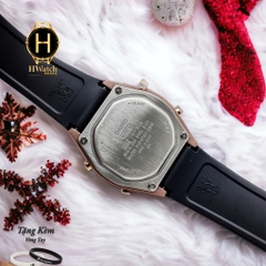 Đồng Hồ Nữ Casio LW-204-1ADF Dây Cao Su Đen Mặt Đen Viền Hồng