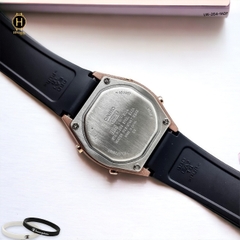 Đồng Hồ Nữ Casio LW-204-1ADF Dây Cao Su Đen Mặt Đen Viền Hồng