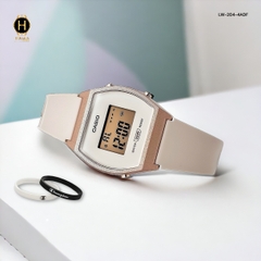 Đồng Hồ Nữ Casio LW-204-4ADF Dây Nhựa Màu Hồng Vỏ Nhựa Vàng Hồng