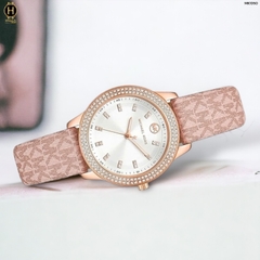 Đồng Hồ Nữ Michael Kors Quartz Tibby Blush PVC MK1050 Dây Da  Mặt Hồng