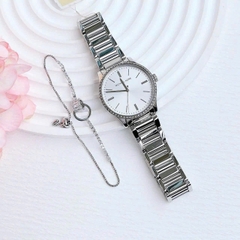 Đồng Hồ Nữ Michael Kors Quartz Bailey Silver Dial Crystal MK3807