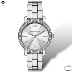 Đồng Hồ Nữ Michael Kors Quartz Three-Hand MK7347 Dây Thép Mặt Bạc
