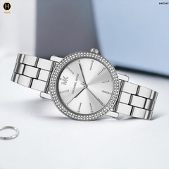 Đồng Hồ Nữ Michael Kors Quartz Three-Hand MK7347 Dây Thép Mặt Bạc