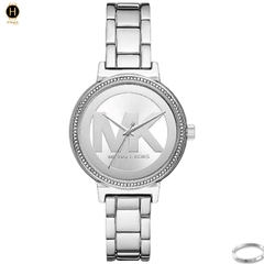 Đồng Hồ Nữ Michael Kors Quartz Three-Hand MKO1053 Dây Thép Mặt Bạc