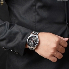Đồng Hồ Nam Casio Pin MTP-1374D-1AVDF Dây Thép Bạc Mặt Đen
