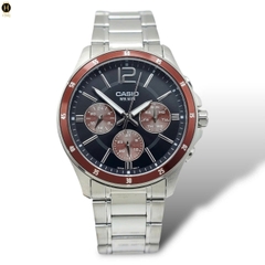 Đồng Hồ Nam Casio Quartz MTP-1374D-5AVDF Dây Thép Mặt Đen