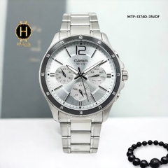 Đồng Hồ Nam Casio Quartz MTP-1374D-7AVDF Dây Thép Bạc Mặt Đen