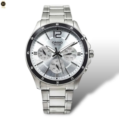 Đồng Hồ Nam Casio Quartz MTP-1374D-7AVDF Dây Thép Bạc Mặt Đen