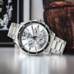 Đồng Hồ Nam Casio Quartz MTP-1374D-7AVDF Dây Thép Bạc Mặt Đen